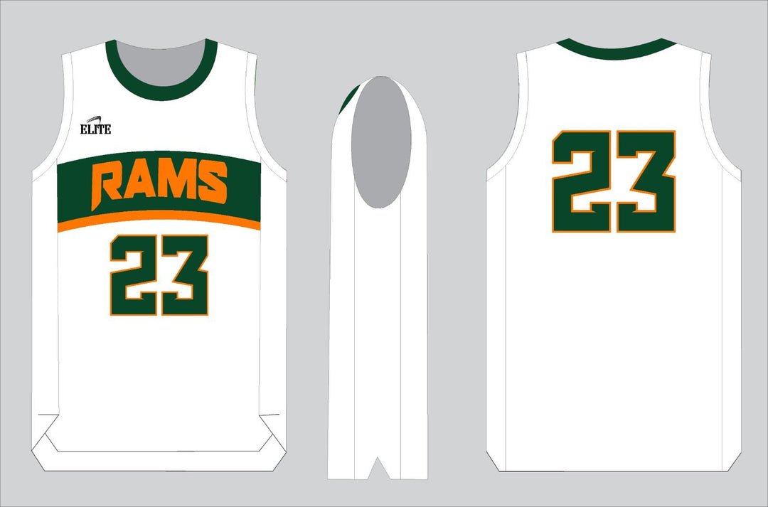 Carver Rams Basketball Jersey - White