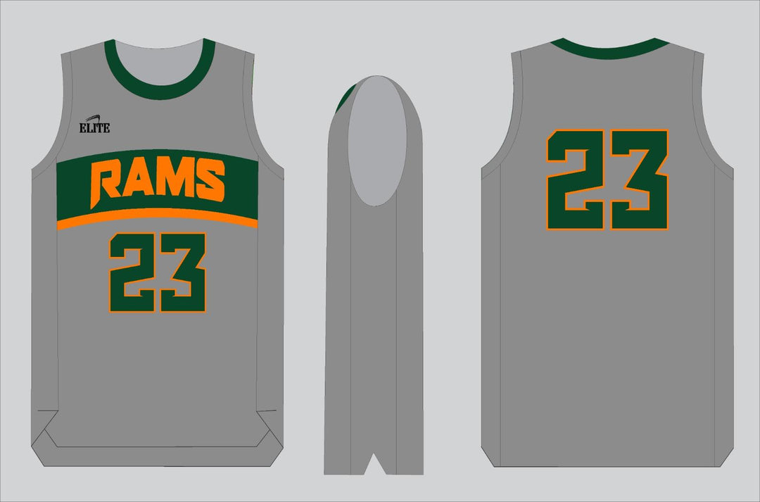 Carver Rams Basketball Jersey - Grey