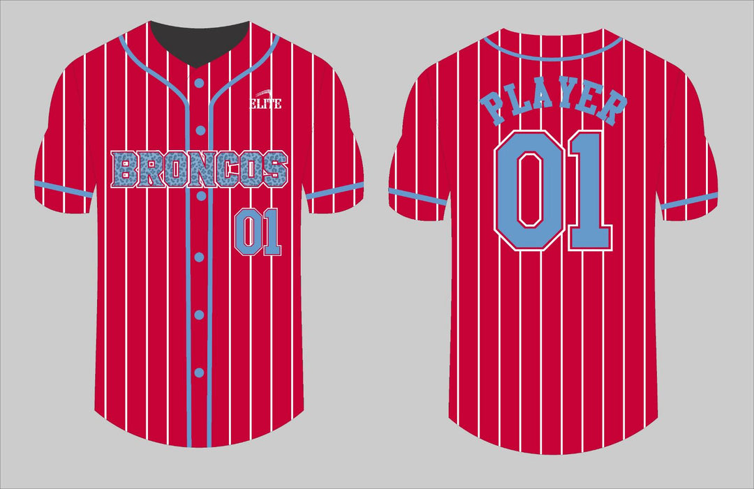Zachary Broncos Baseball Jersey - Red