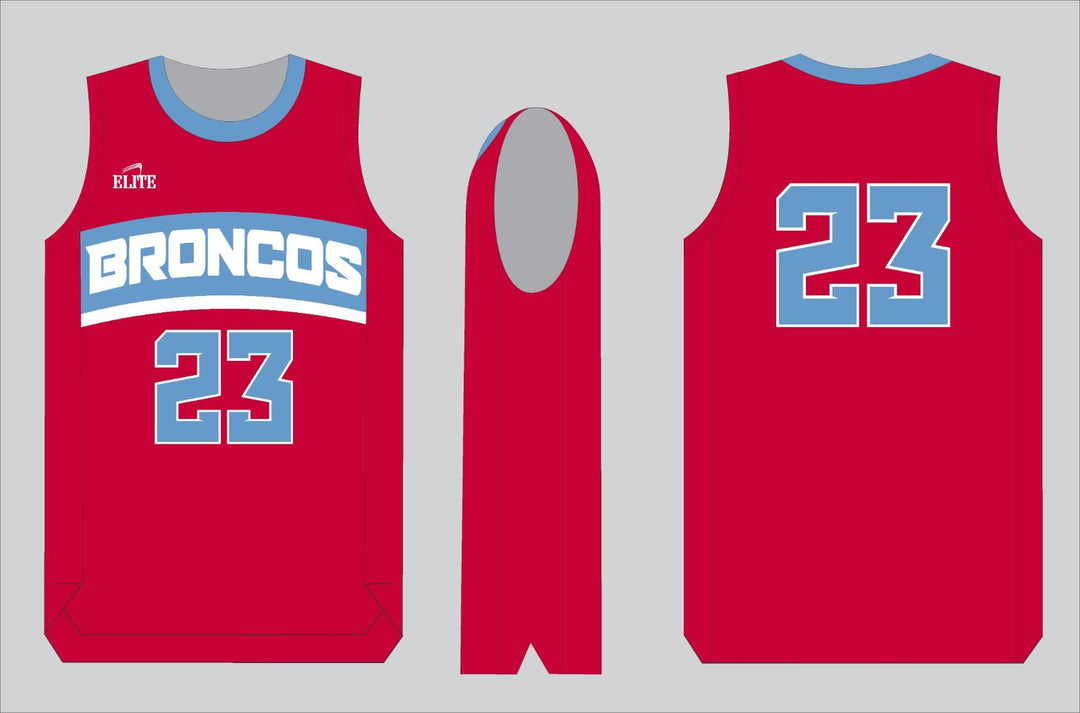 Zachary Broncos Basketball Jersey - Red
