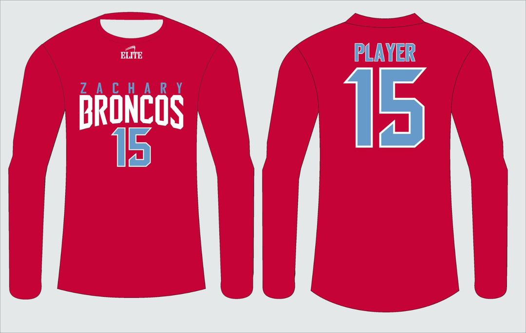 Zachary Broncos Long Sleeve Shirt - Red