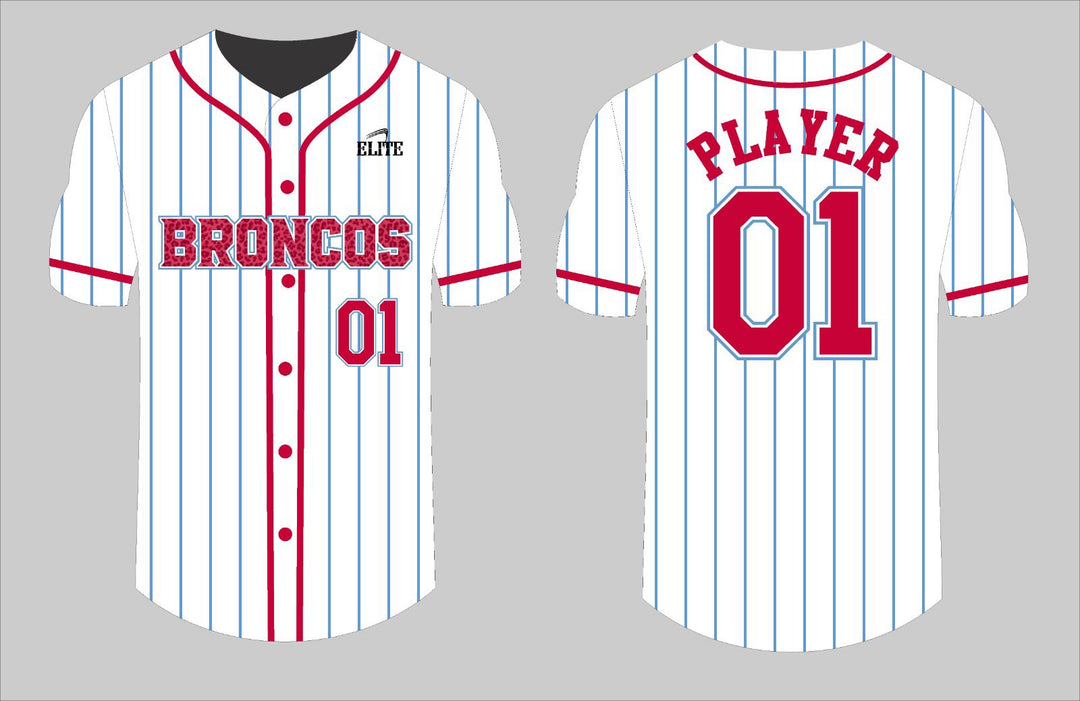 Zachary Broncos Baseball Jersey - White