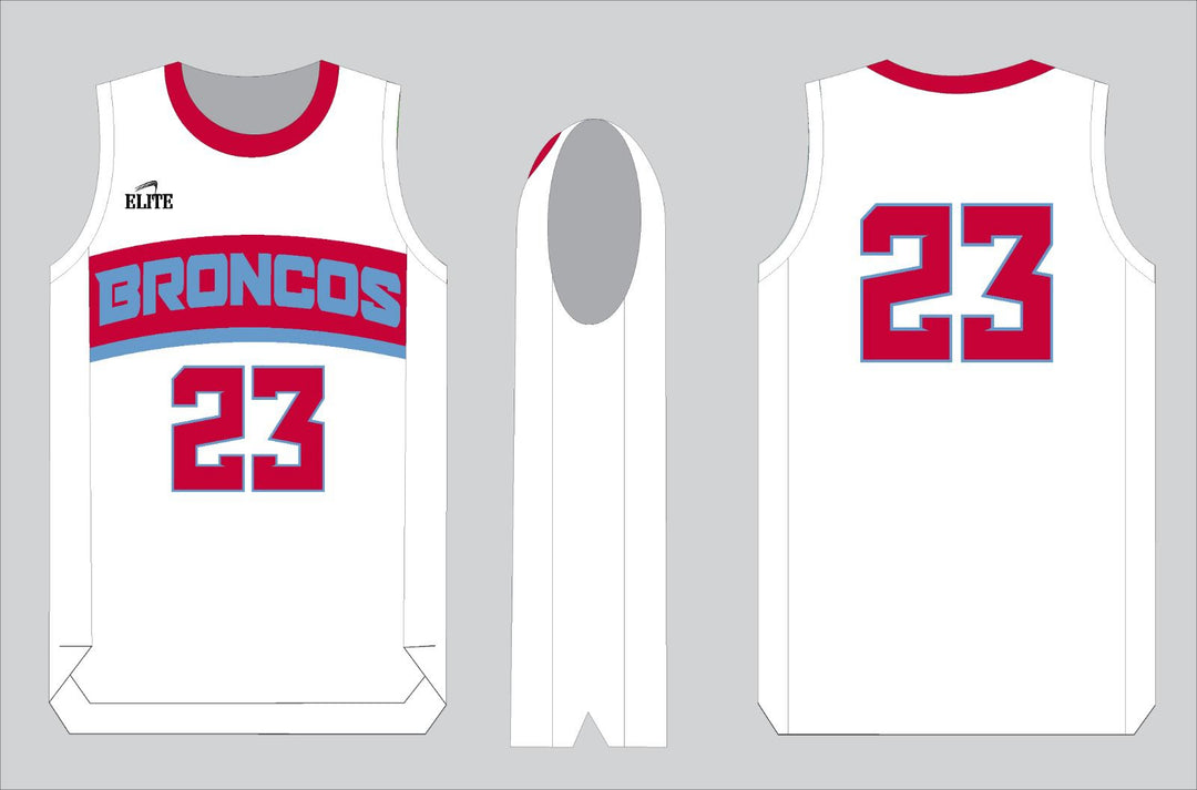Zachary Broncos Basketball Jersey - White