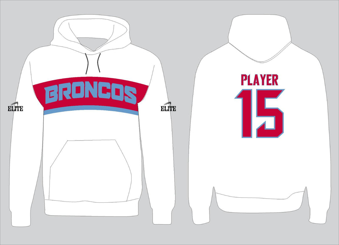 Zachary Broncos Hoodie - White (Blue Logo)