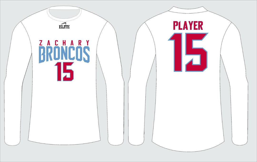 Zachary Broncos Long Sleeve Shirt - White