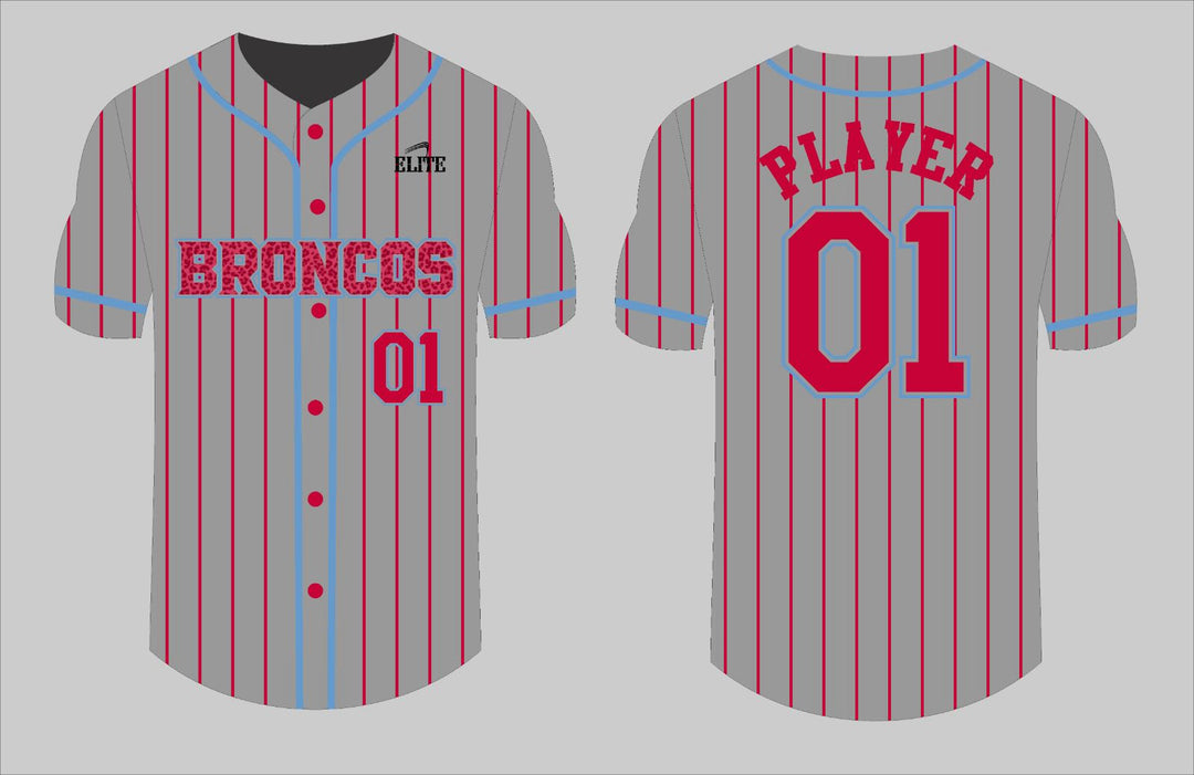 Zachary Broncos Baseball Jersey - Grey