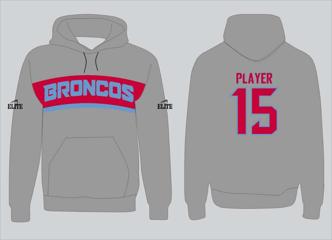 Zachary Broncos Hoodie - Grey (Blue Logo)