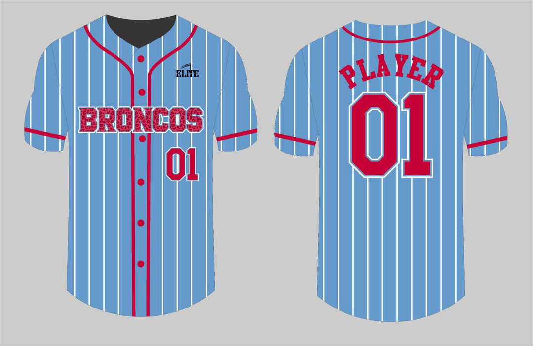 Zachary Broncos Baseball Jersey - Blue