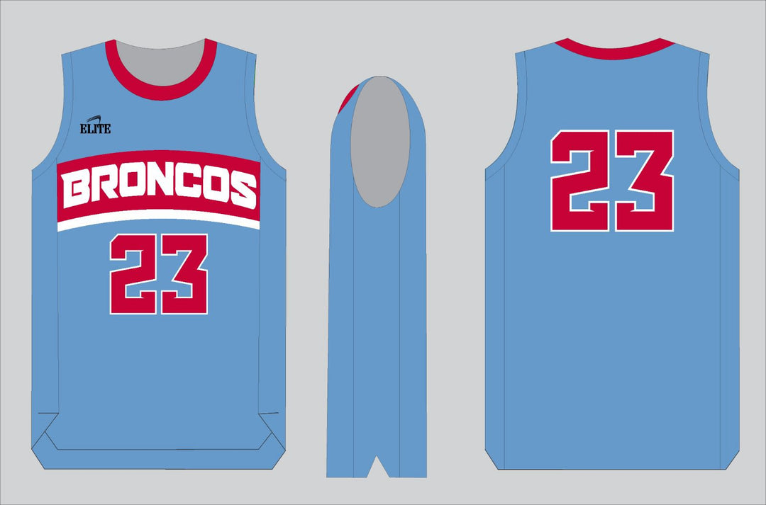 Zachary Broncos Basketball Jersey - Blue
