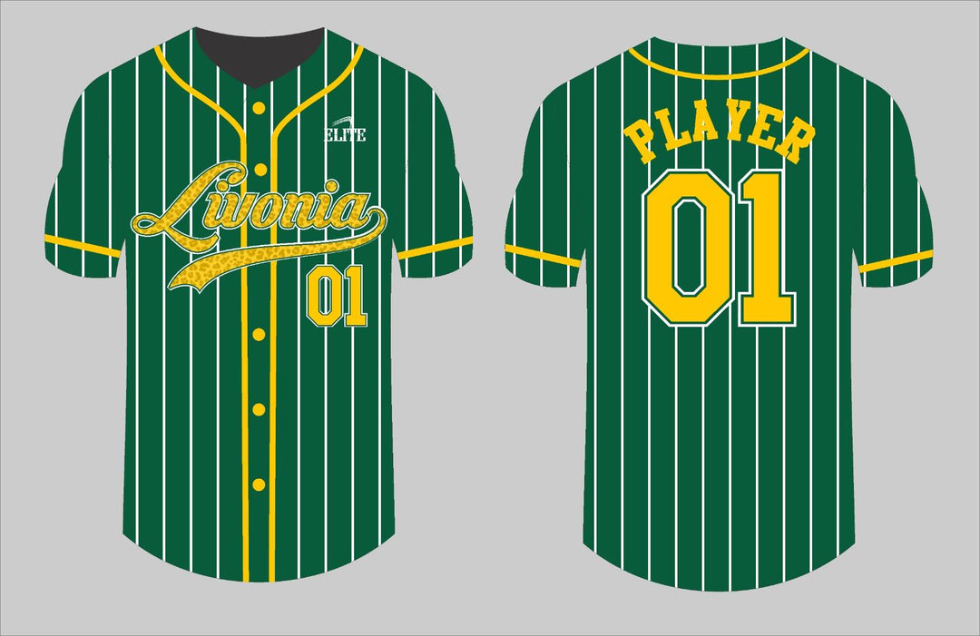 Livonia Baseball Jersey - Green (Yellow Logo)