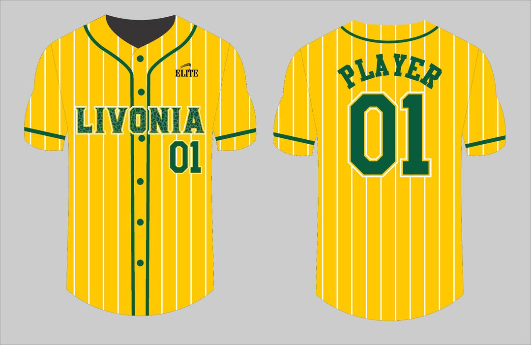 Livonia Baseball Jersey - Yellow