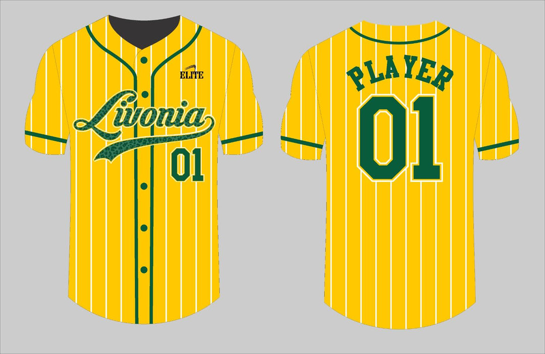 Livonia Baseball Jersey - Yellow (Green Logo)