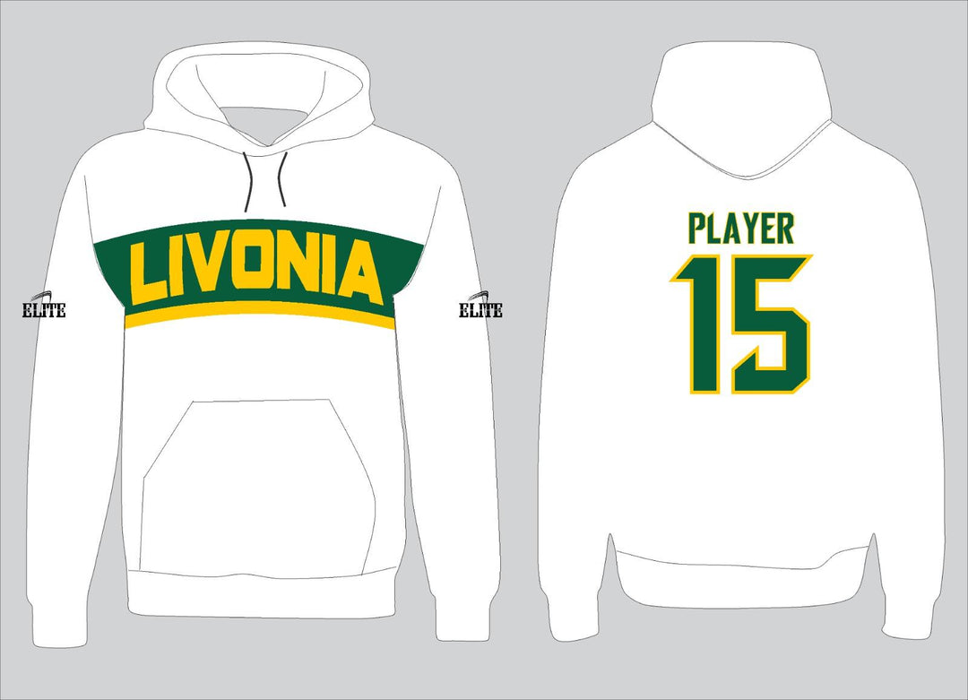 Livonia Hoodie - White (Yellow Logo)