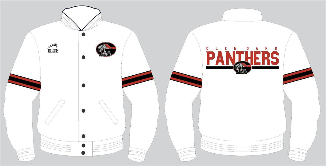 Glen Panthers Bomber Jacket - White (Red Logo)