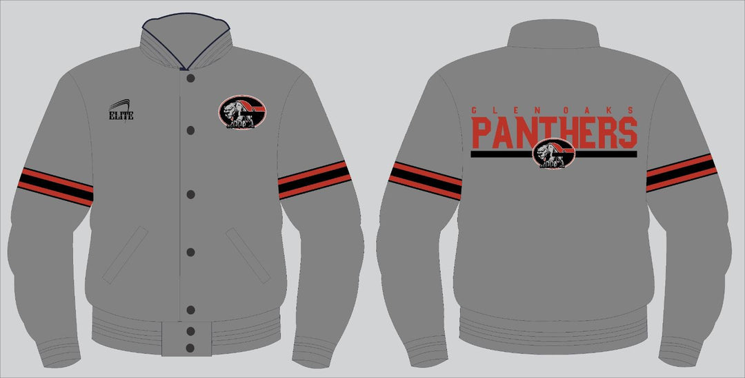 Glen Panthers Bomber Jacket - Grey (Red Logo)