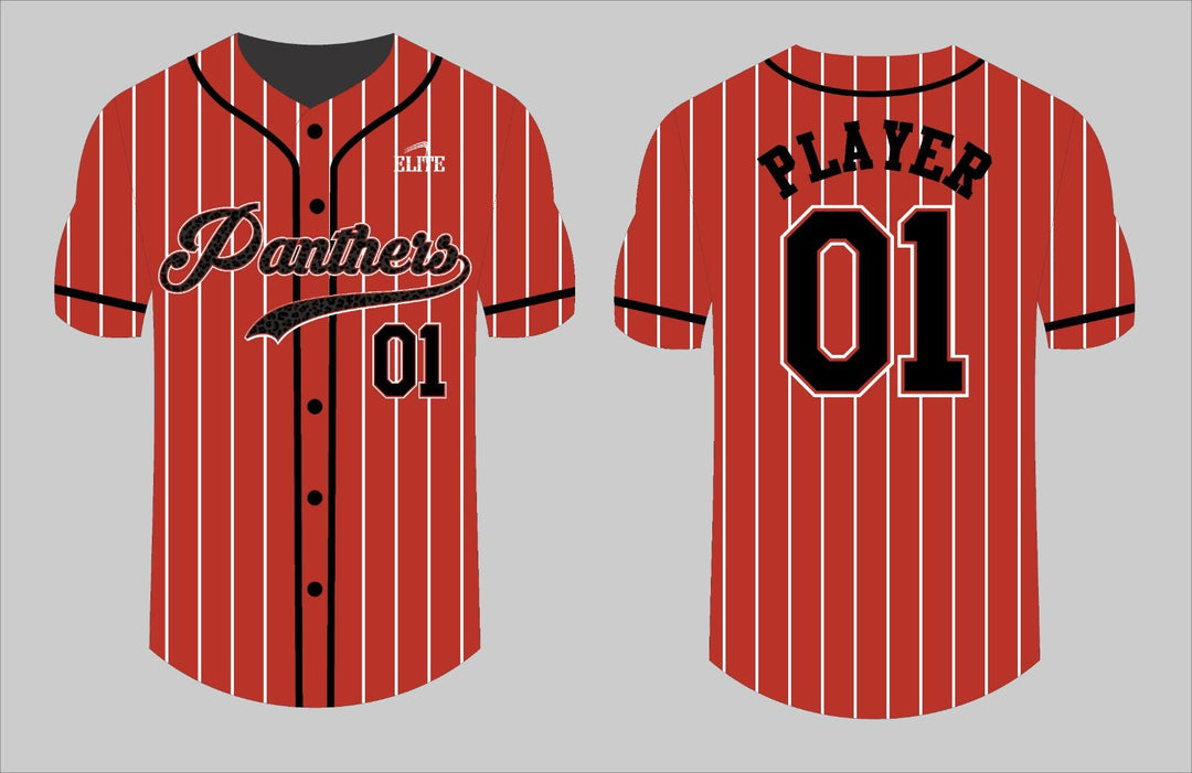 Glen Panthers Baseball Jersey - Red (Black Logo)