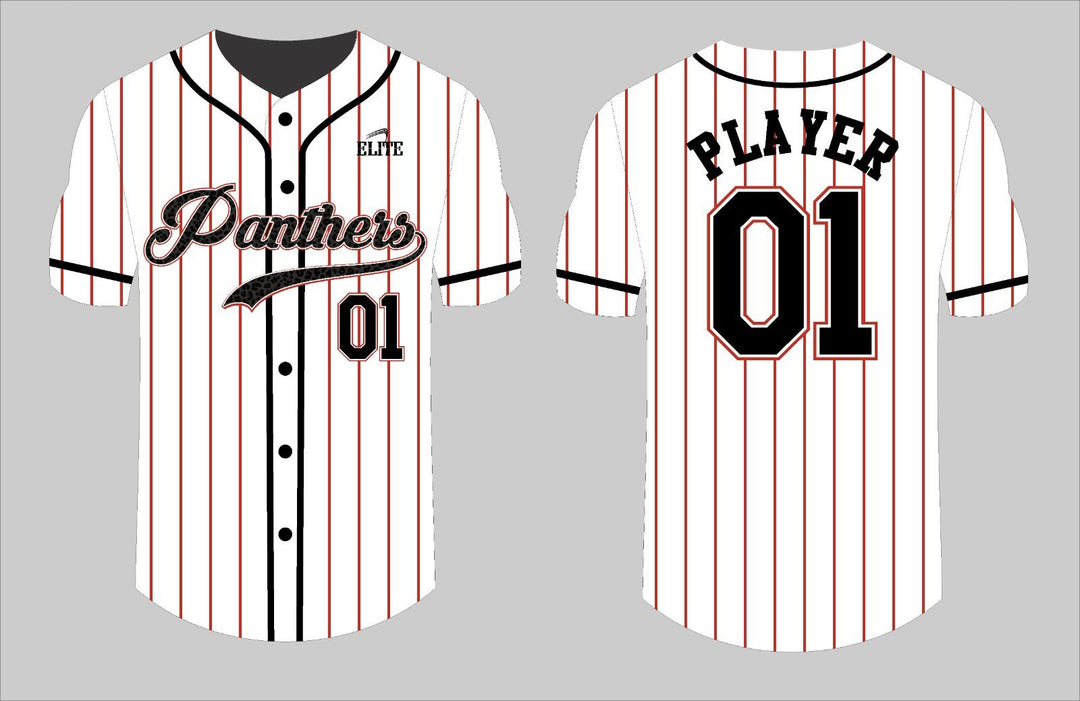Glen Panthers Baseball Jersey - White (Black Logo)