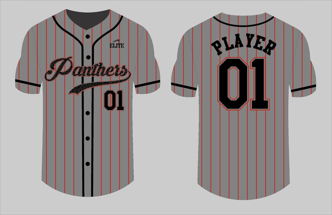 Glen Panthers Baseball Jersey - Grey (Black Logo)