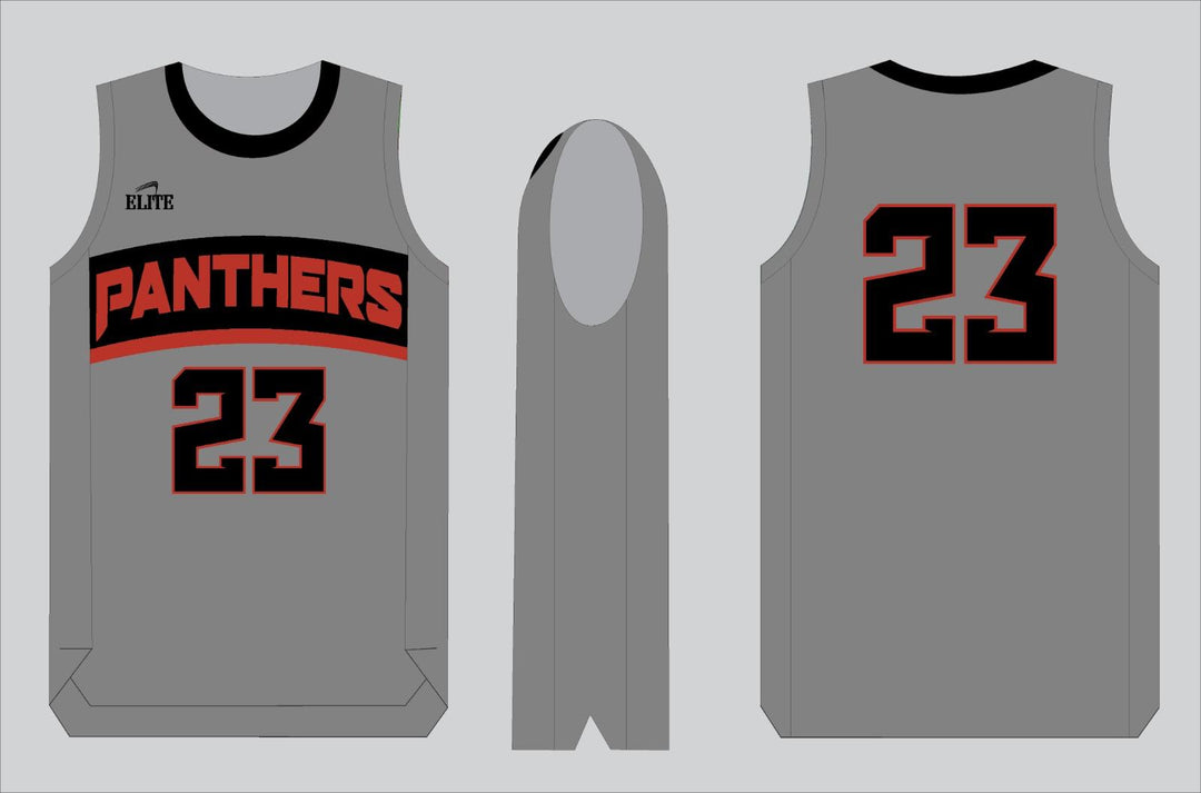 Glen Panthers Basketball Jersey - Grey (Red Logo)