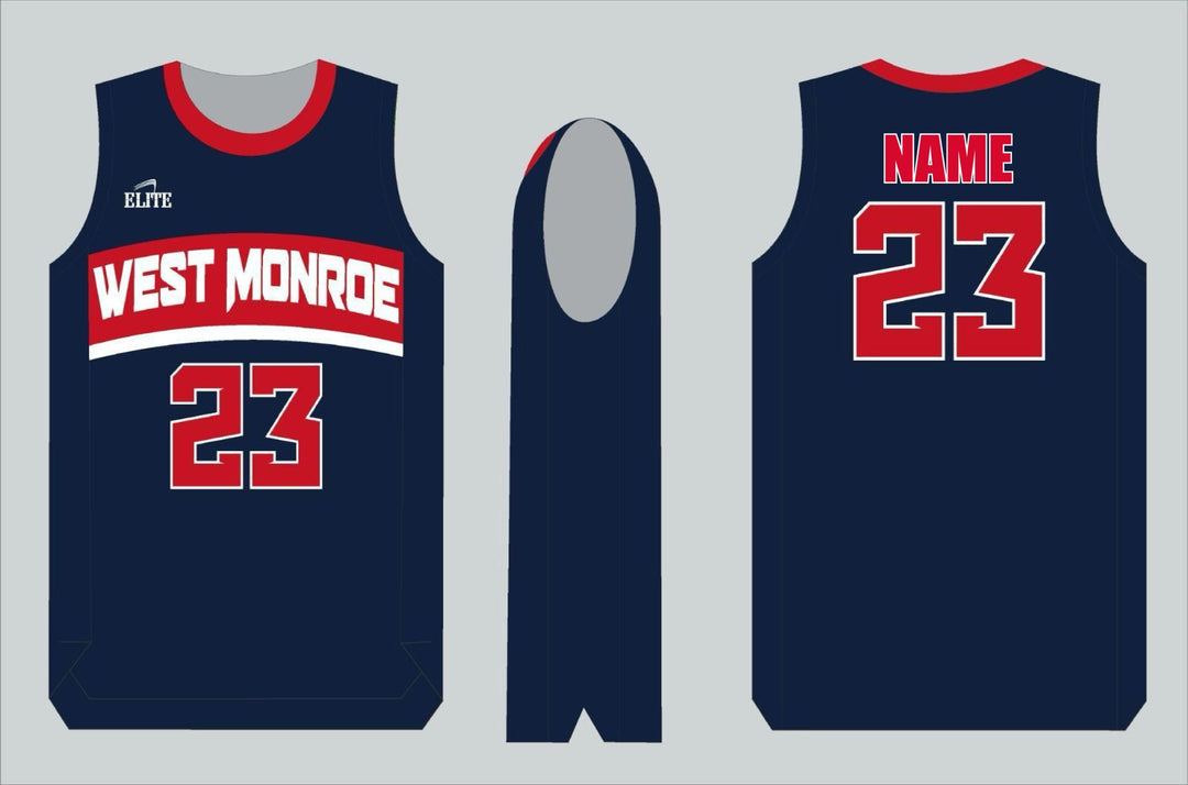 West Monroe Basketball Jersey - Navy Blue