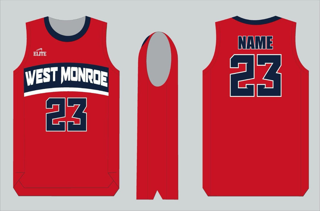 West Monroe Basketball Jersey - Red