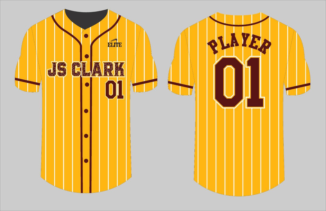 JS CLARK Baseball Jersey - Yellow