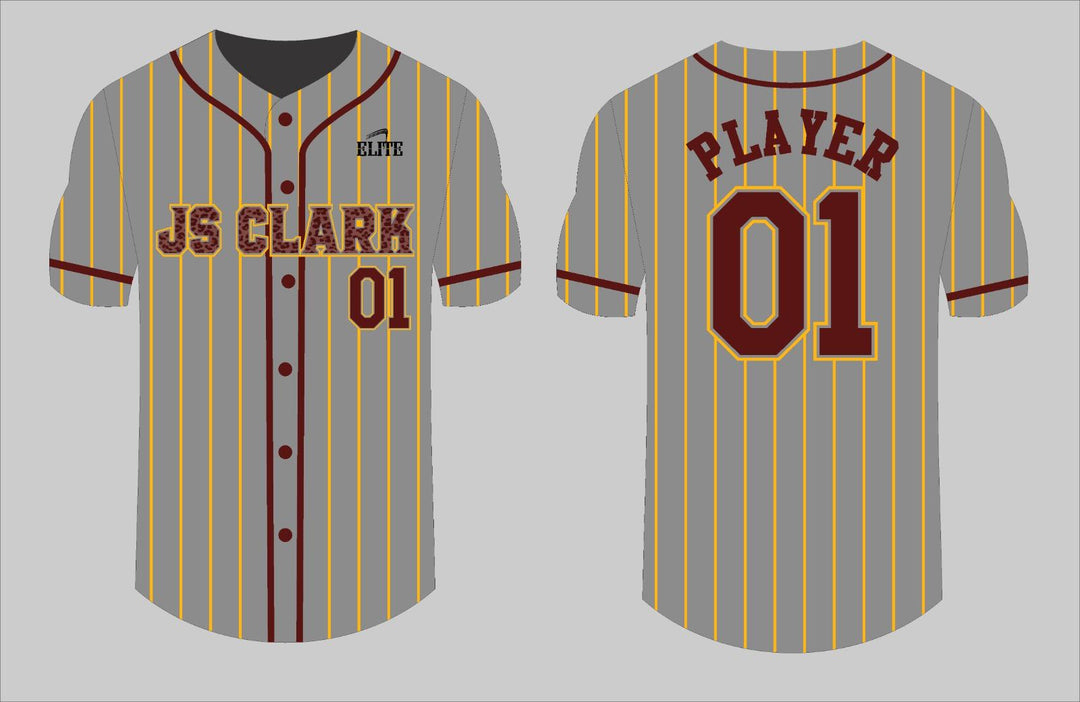 JS CLARK Baseball Jersey - Grey