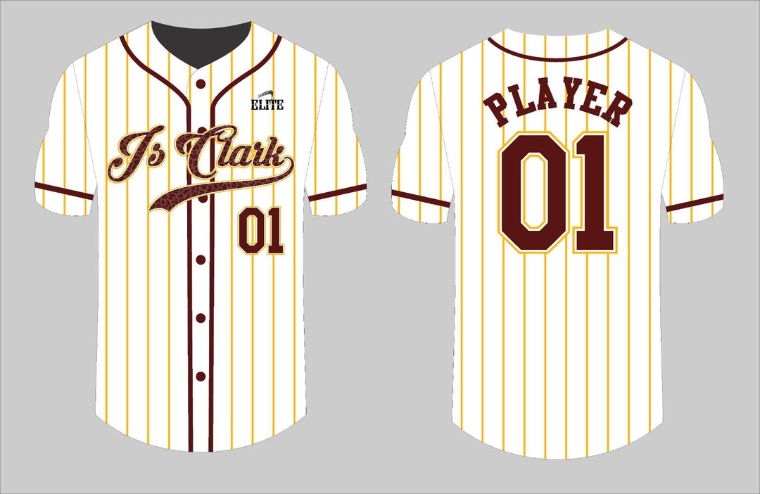 JS CLARK Baseball Jersey - White (Brown Logo)