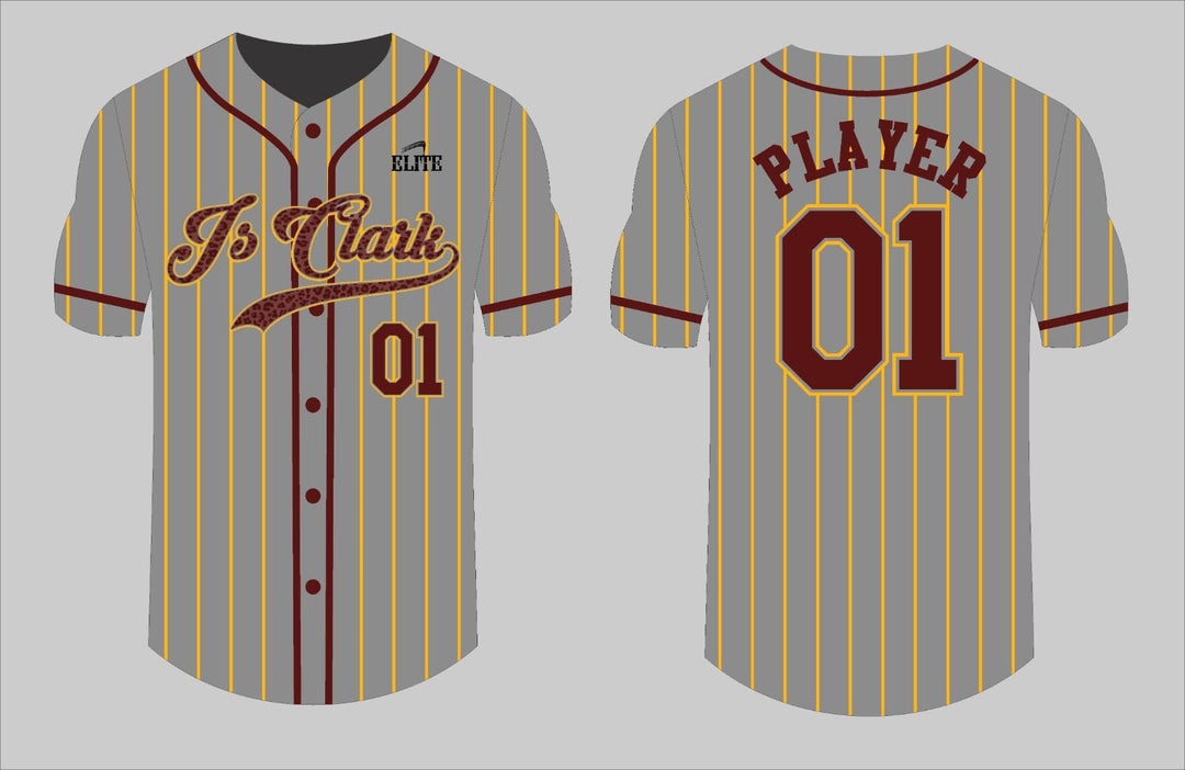 JS CLARK Baseball Jersey - Grey (Brown Logo)