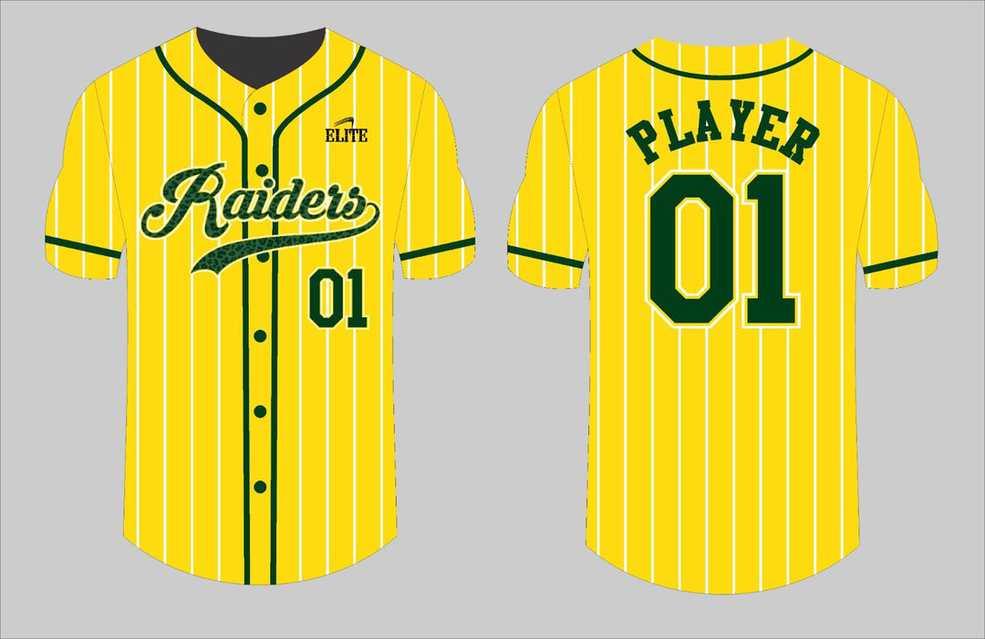 Park Raiders Baseball Jersey - Yellow (Green Logo)