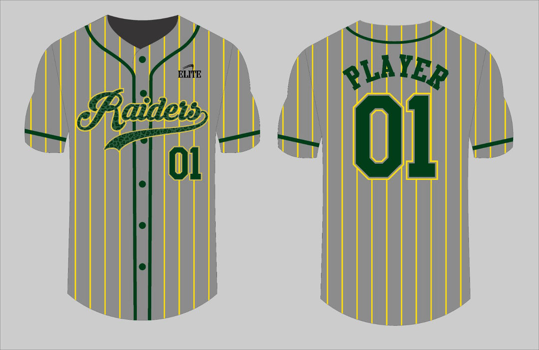Park Raiders Baseball Jersey - Grey (Green Logo)