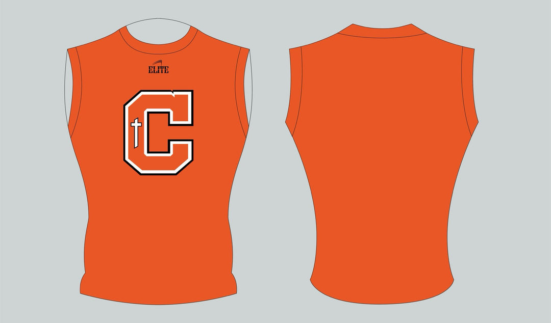 Catholic Sleeveless Compression Shirt - Orange
