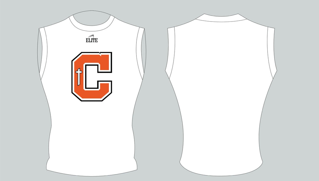 Catholic Sleeveless Compression Shirt - White