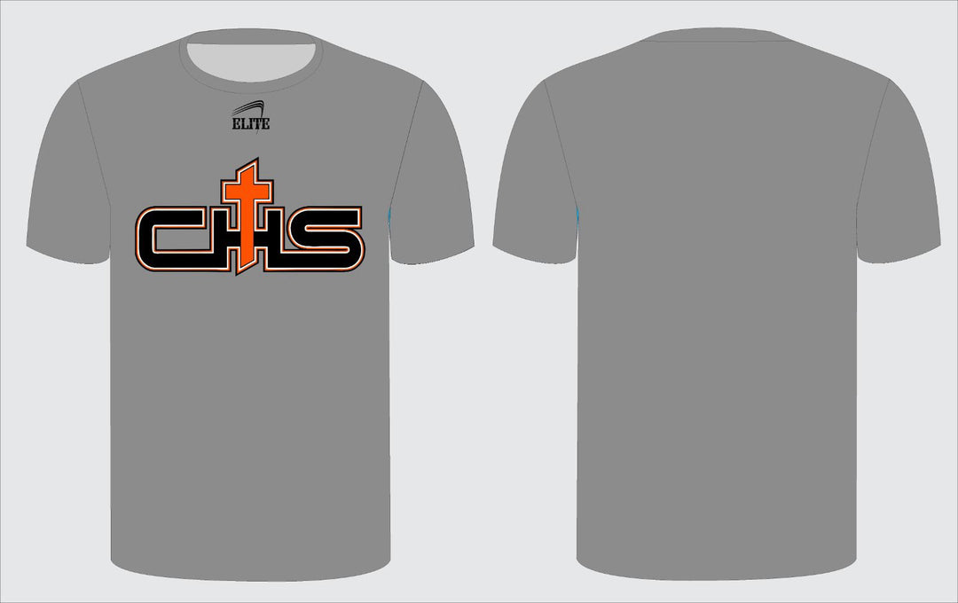 Catholic Short Sleeve Compression Shirt - Grey (CHS Logo)