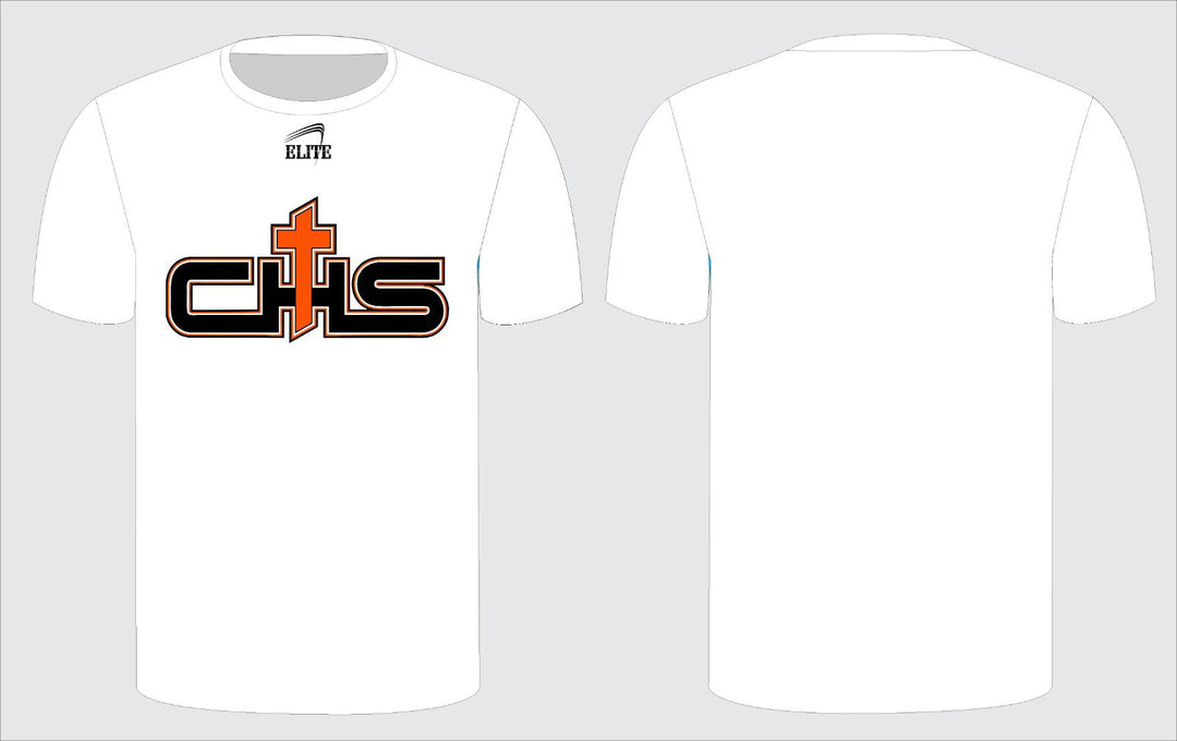 Catholic Short Sleeve Compression Shirt - White (CHS Logo)