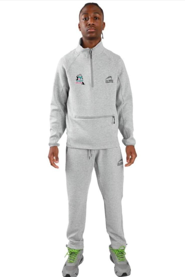 Lady Ballers Volleyball Zip Pullover Set - Grey