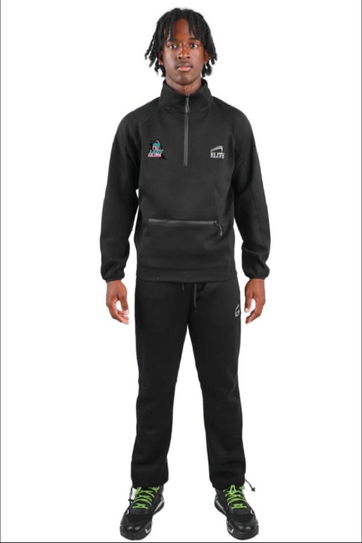 Lady Ballers Volleyball Zip Pullover Set - Black