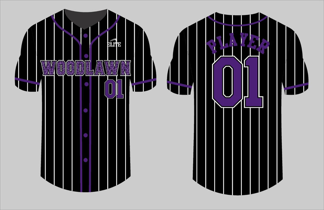 Panthers Woodlawn Baseball Jersey - Black