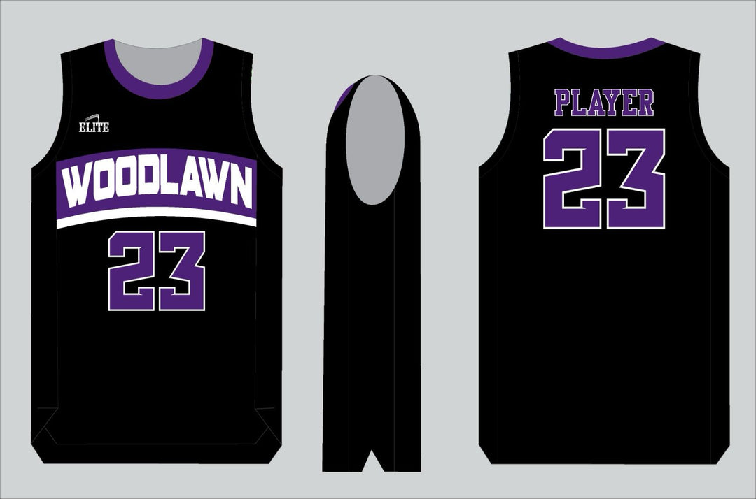 Panthers Woodlawn Basketball Jersey - Black
