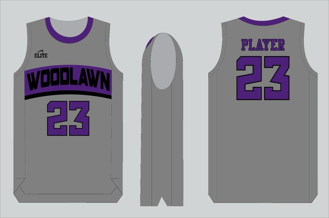 Panthers Woodlawn Basketball Jersey - Grey