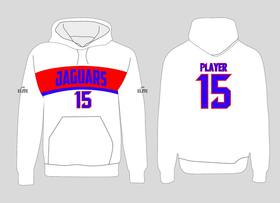East Orange Jaguars Hoodie - White (Red Strip)
