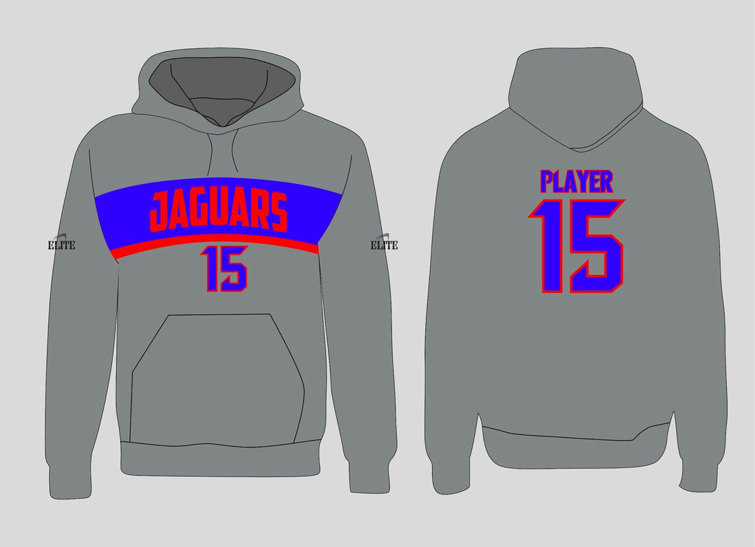 East Orange Jaguars Hoodie - Grey (Blue Number)