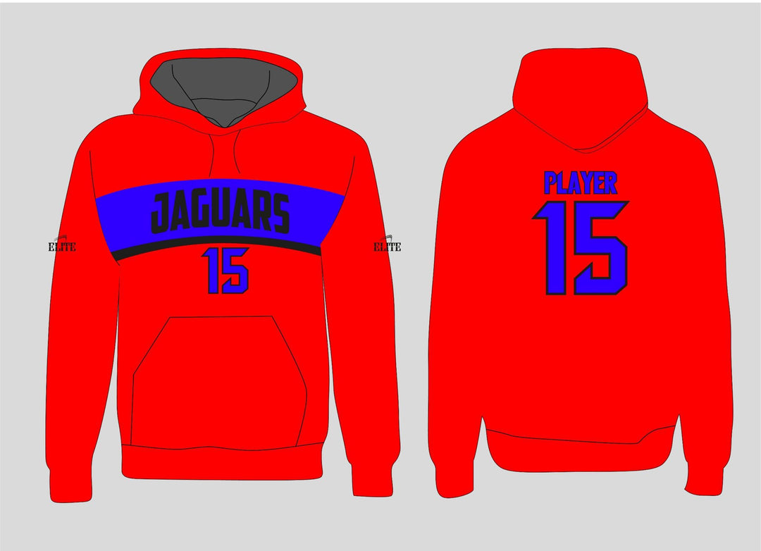 East Orange Jaguars Hoodie - Red (Black Logo)