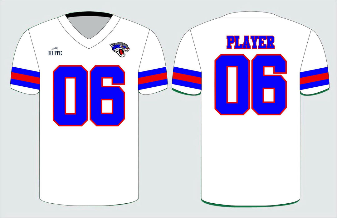 East Orange Jaguars Football Jersey - White (Red Strip)