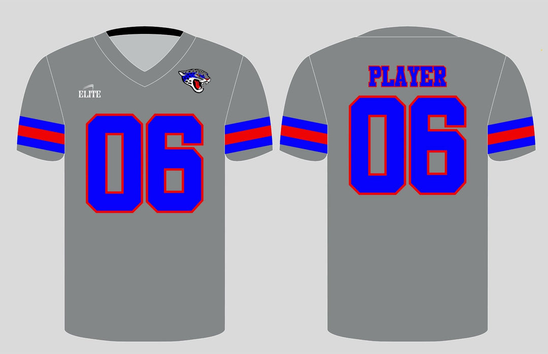 East Orange Jaguars Football Jersey - Grey (Red Strip)