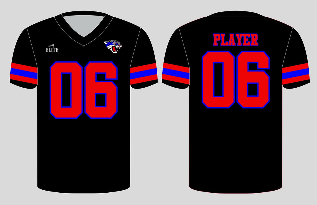 East Orange Jaguars Football Jersey - Black (Red Logo)