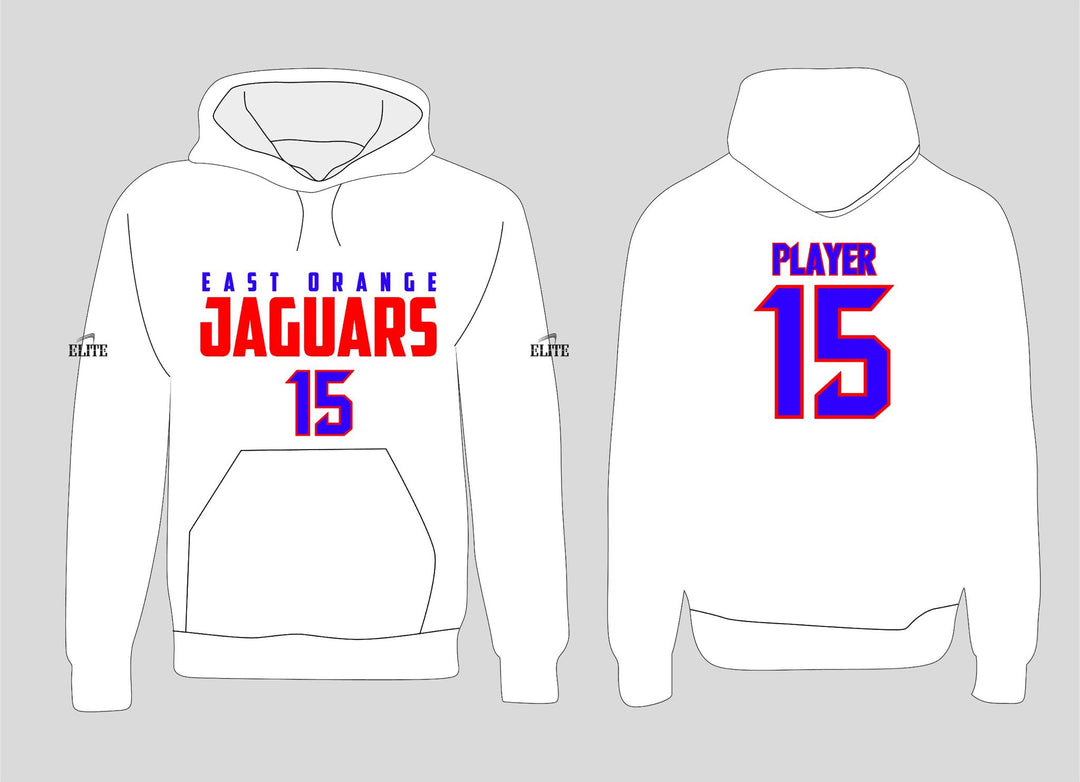 East Orange Jaguars Hoodie - White (Red Logo)