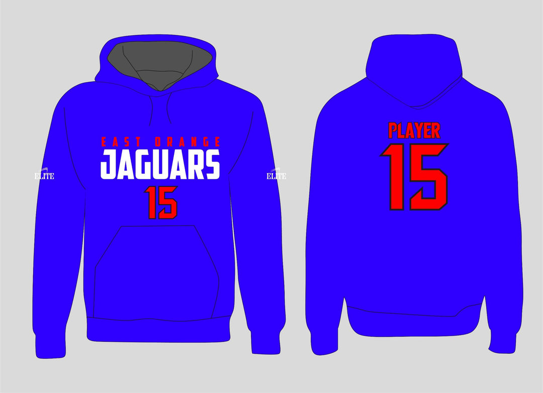 East Orange Jaguars Hoodie - Blue (Red Number)