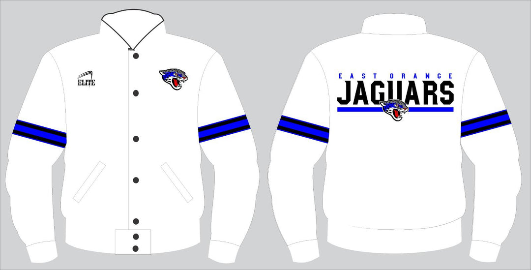 East Orange Jaguars Bomber Jacket - White (Black Logo)