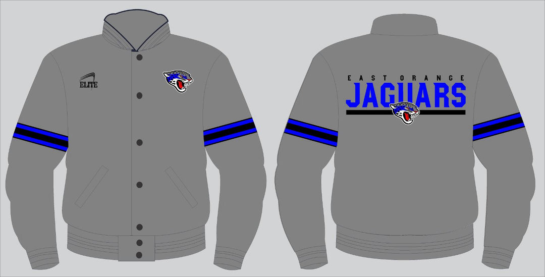 East Orange Jaguars Bomber Jacket - Grey (Blue Logo)